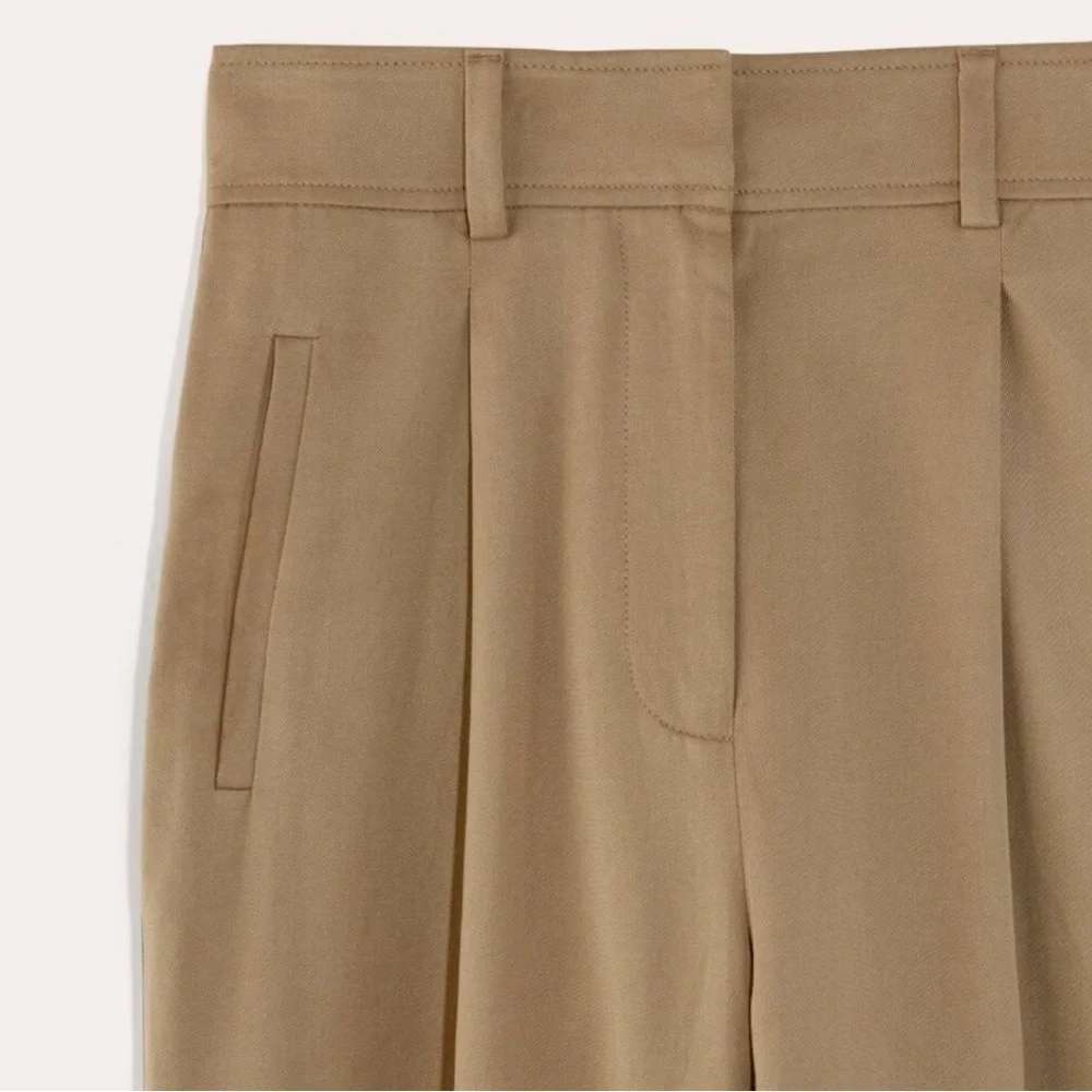 Everlane Stylish Tan Wide-Leg Pants
